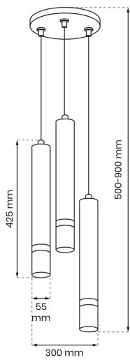 Luster na lanku JOKER 3xGU10/8W/230V biela/lesklý chróm