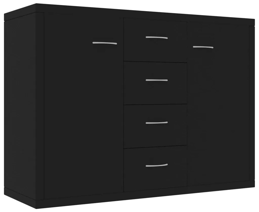vidaXL Komoda, čierna 88x30x65 cm, kompozitné drevo