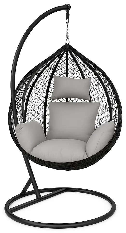 Závěsné houpací křeslo Houseland Luna XL černé