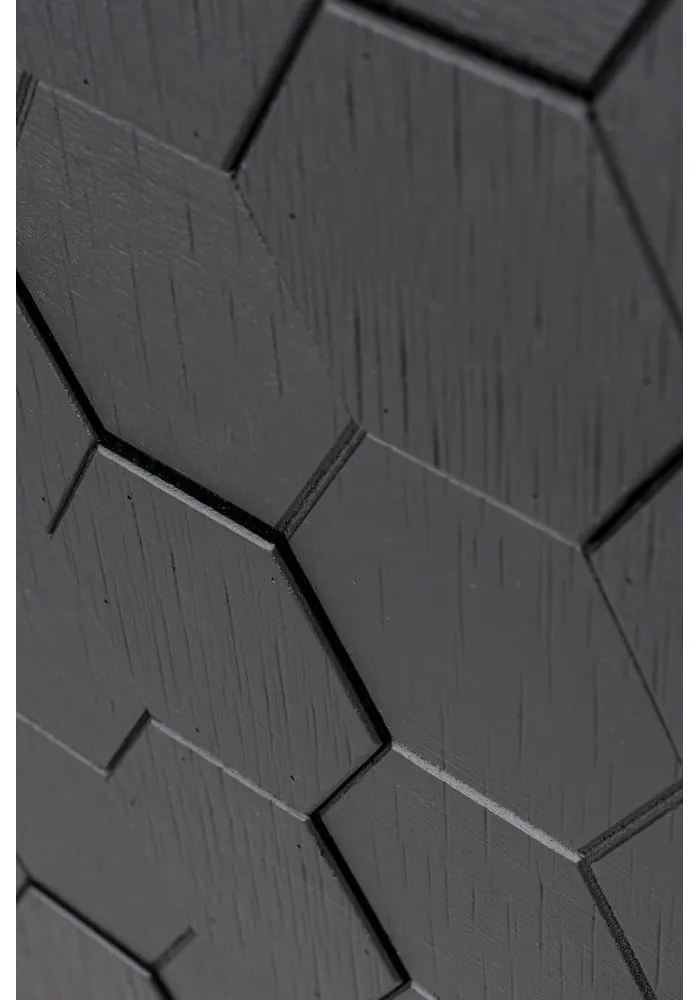 Čierna nízka komoda z borovicového dreva 140x58 cm Linc - White Label