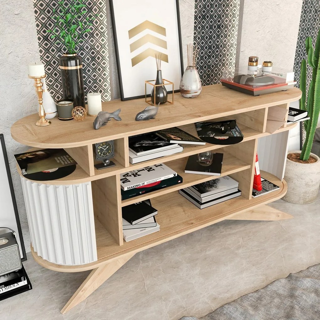Bočný stolík Stor Oak a White