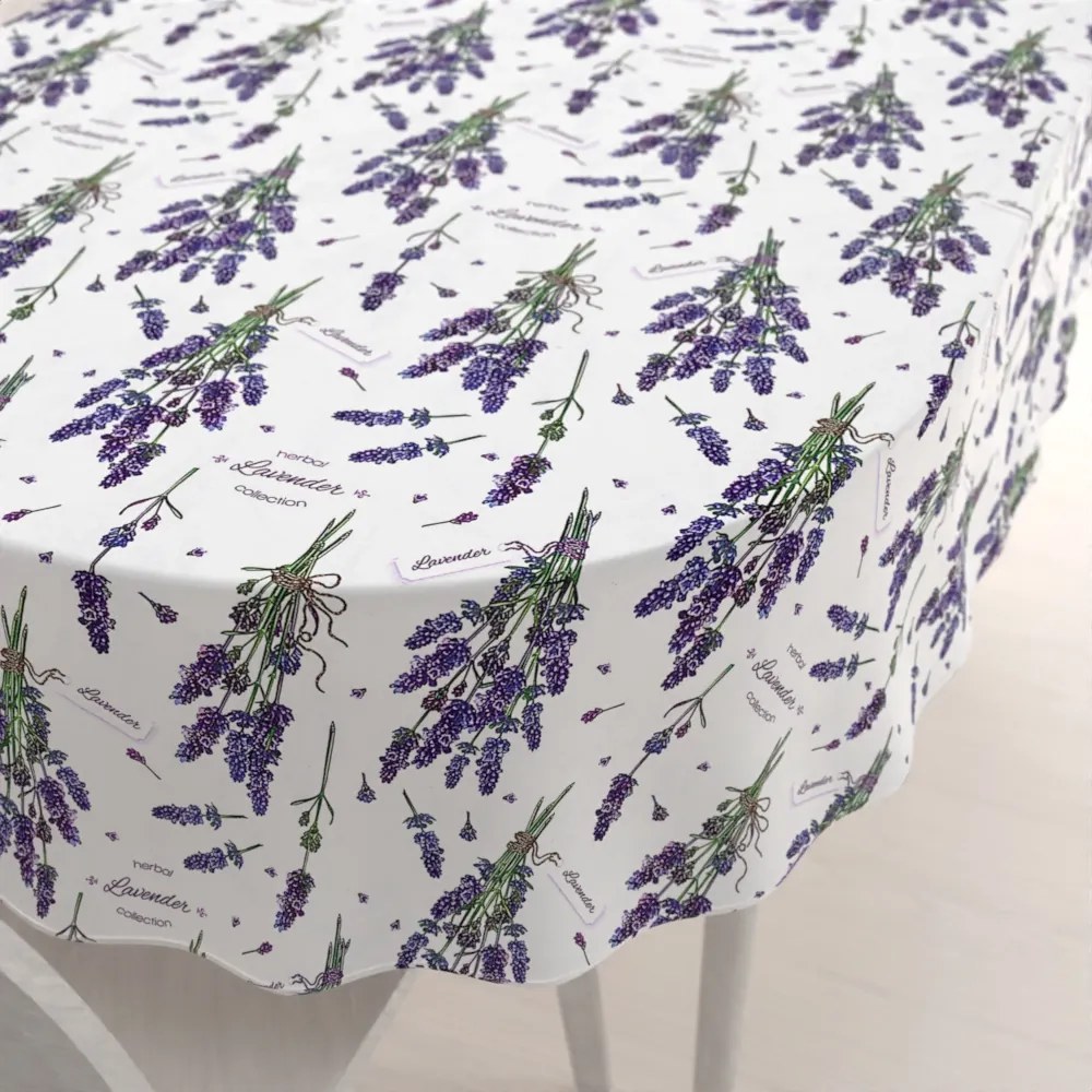 Biante Dekoračný oválny obrus PML-084 Lavender 100x140 cm