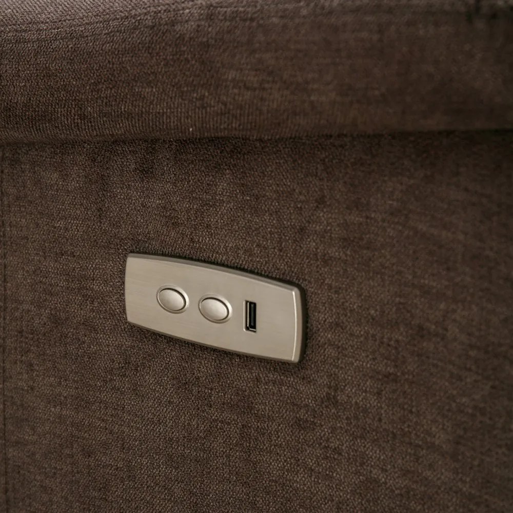 TV a relaxačné kreslo s elektrickým ovládaním, poťah hnedá látka TV-925 BR2