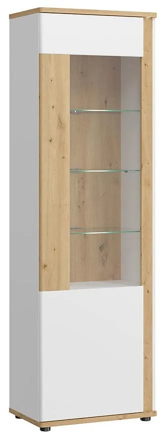 Vitrína Avila 1D AILV01 biela/dub artisan