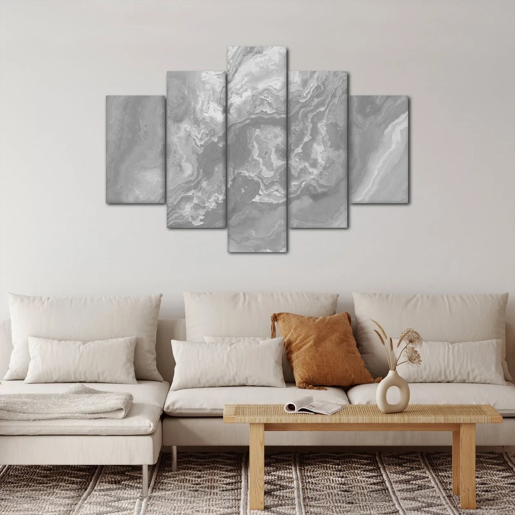 Obraz - Mramor v čiernobielej (150x105 cm)