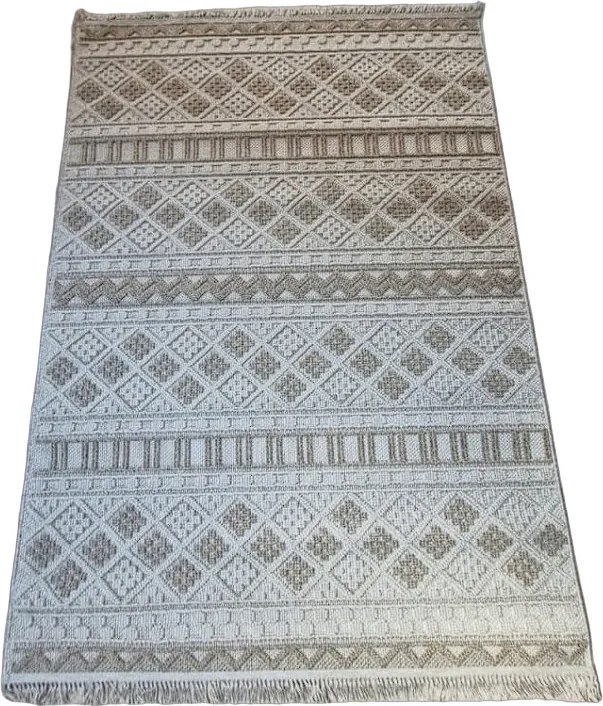 Moderný boho koberec s geometrickým vzorom – béžový 086-B Rozmer: 140x190 cm