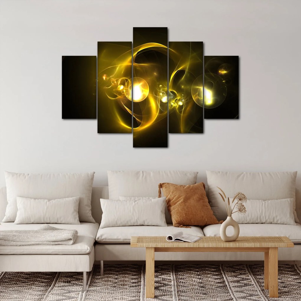 Abstraktný obraz žltých gulí (150x105 cm)