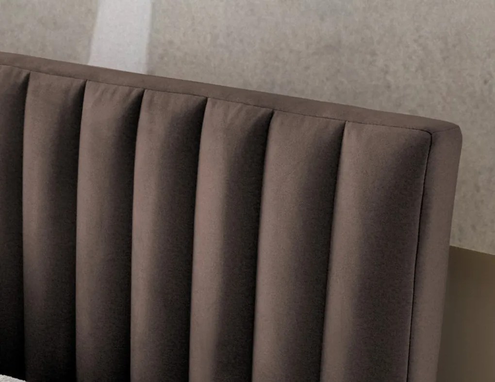 Posteľ Joy 160x200 cm, hnedá látka