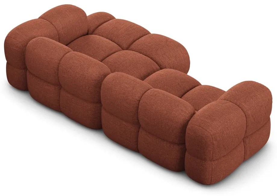 Rohová pohovka v tehlovej farbe (pravý roh/s leňoškou) Loretto – Cosmopolitan Design