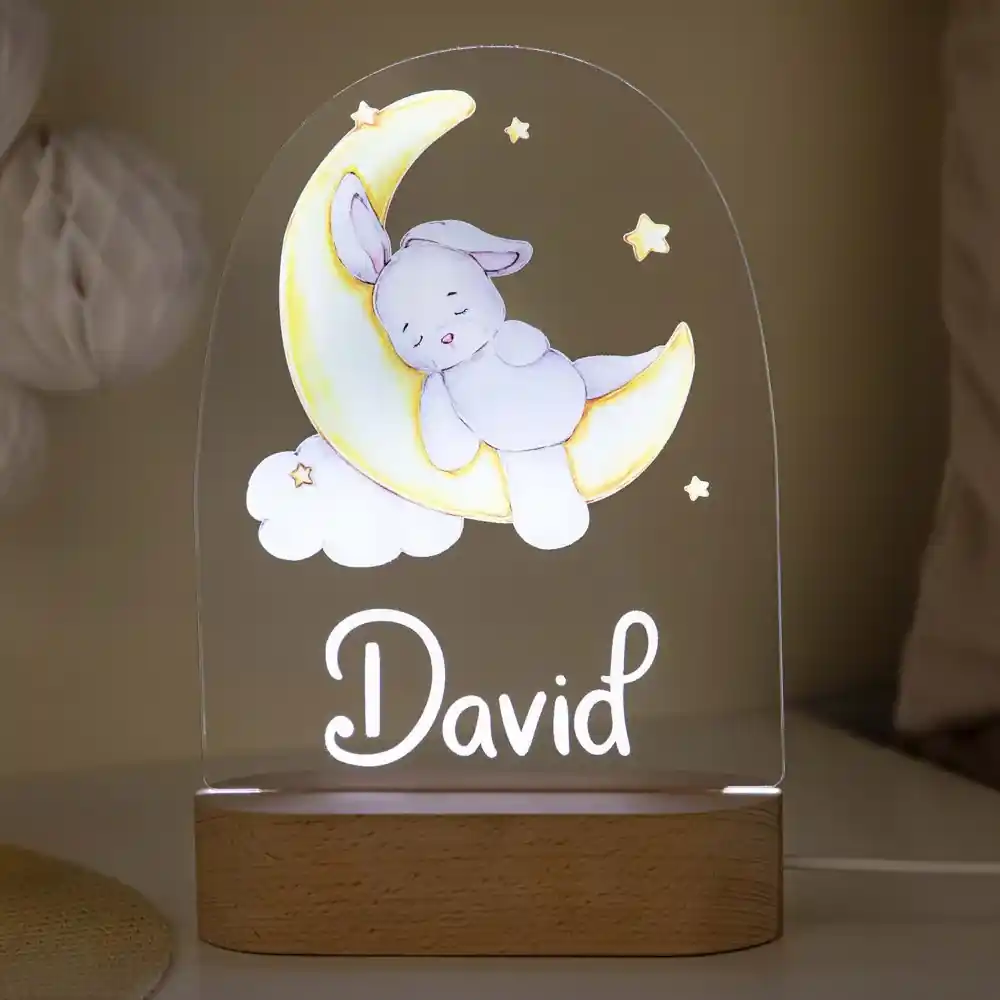 Detská nočná lampa s menom - zajačik | BIANO