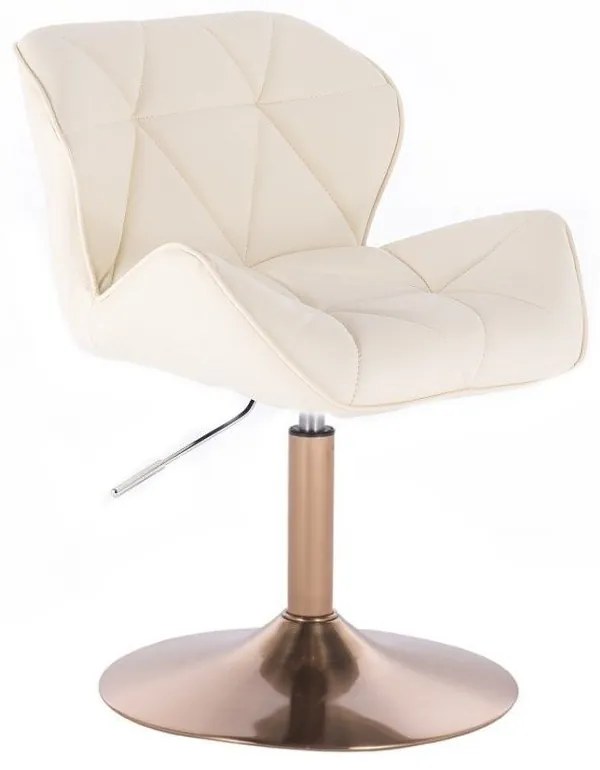 LuxuryForm DESIGN Stolička MILANO na zlatom tanieri - krémová