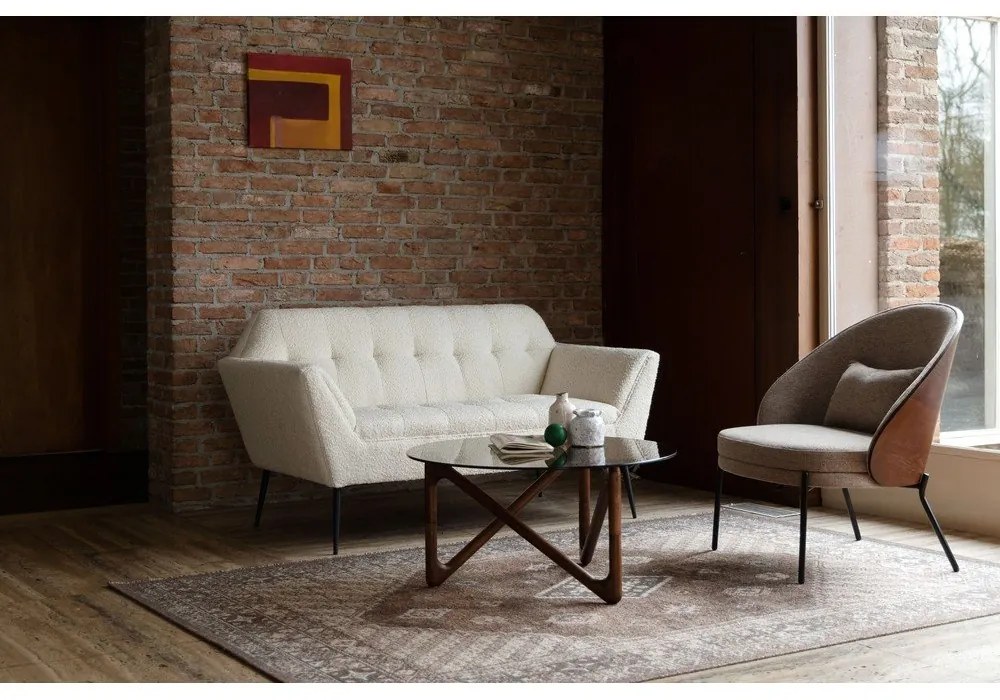 Krémová pohovka z textílie buklé 150 cm Kate – Dutchbone