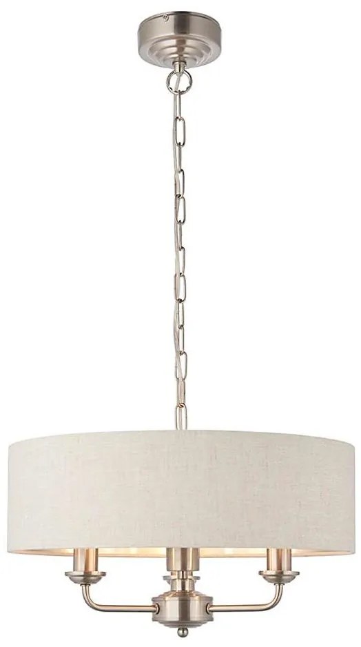 Endon 94361 - Luster na reťazi HIGHCLERE 3xE14/40W/230V béžová/matný chróm