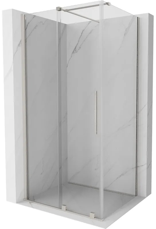 Mexen Velar, sprchový kút s posuvnými dverami 140 x 90 cm, 8mm číre sklo, brúsená oceľ, 871-140-090-01-97