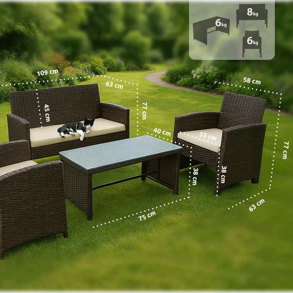 Sedacia súprava Ramunda - hnedá