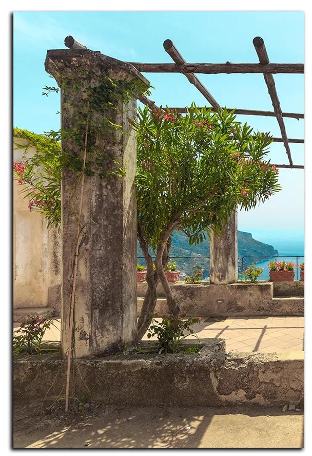 Obraz na plátne - Staroveká záhrada na morskom pobreží - obdĺžnik 7249A (90x60 cm  )