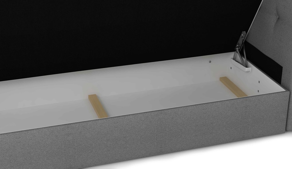 Manželská posteľ 140 cm Boxspring Marion Comfort (čierna + svetlosivá) (s roštom a matracom). Akcia -20%. Vlastná spoľahlivá doprava až k Vám domov. 1056246