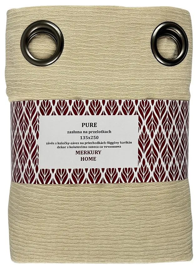 Záves na prechodkách Pure 135x250 ecru Merkury Home