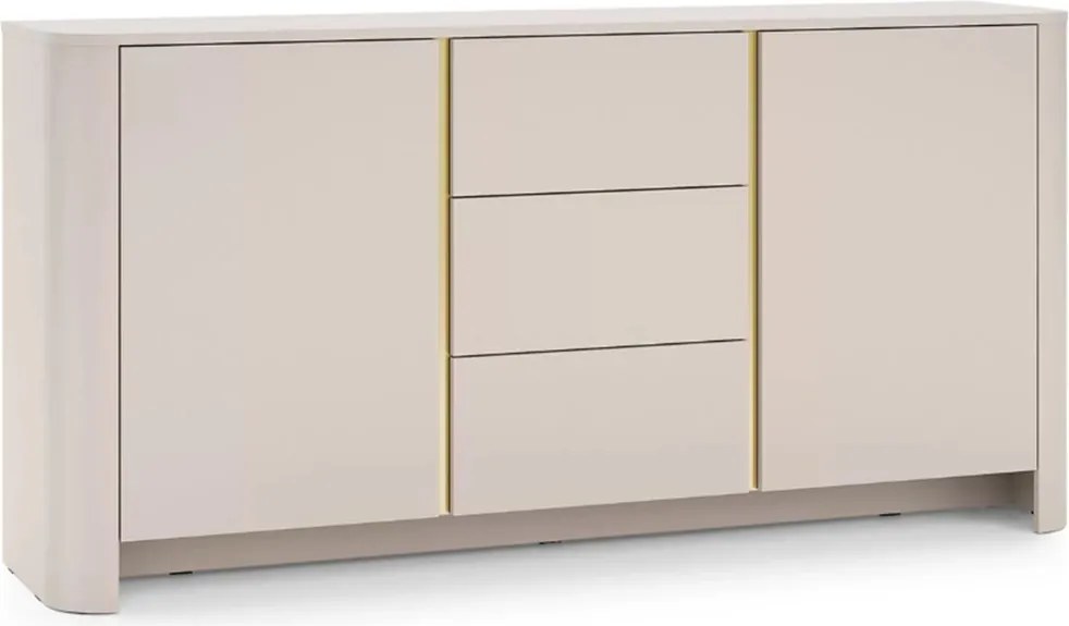 Komoda Sorrenti 168 cm - kašmírová / zlatá