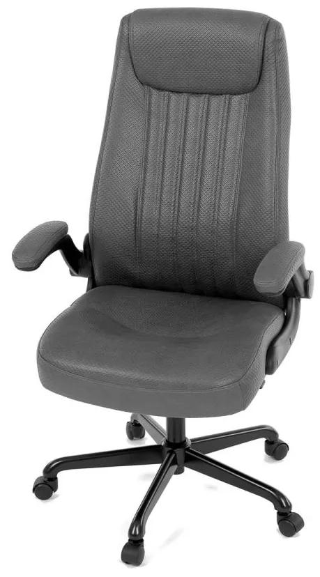 Autronic -  Kancelárska stolička KA-C708 GREY2, šedá koženka, kov čierna