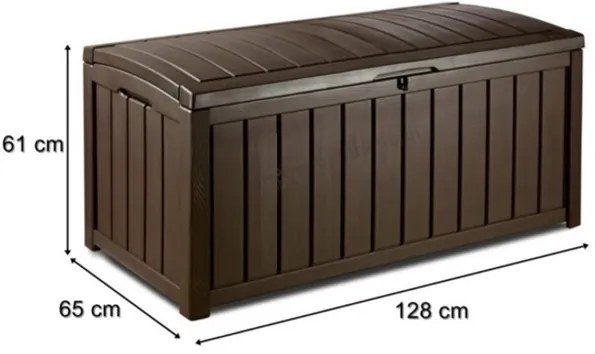 KETER GLENWOOD 390L Záhradný úložný box 128 x 65 x 61 cm, hnedá 17193522