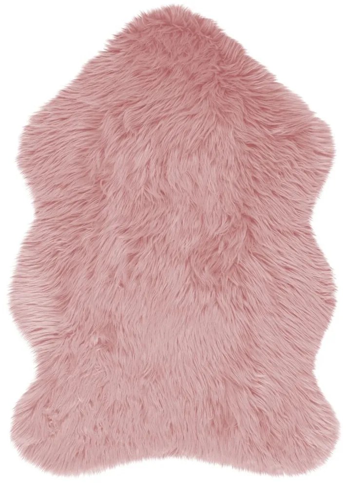 Flair Rugs koberce Kusový koberec Faux Fur Sheepskin Pink - 60x90 tvar kožušiny cm