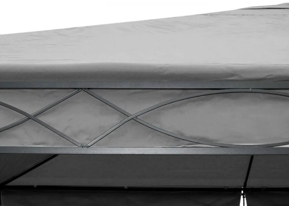 Záhradný altánok so závesmi 4x4 m Dekorhome