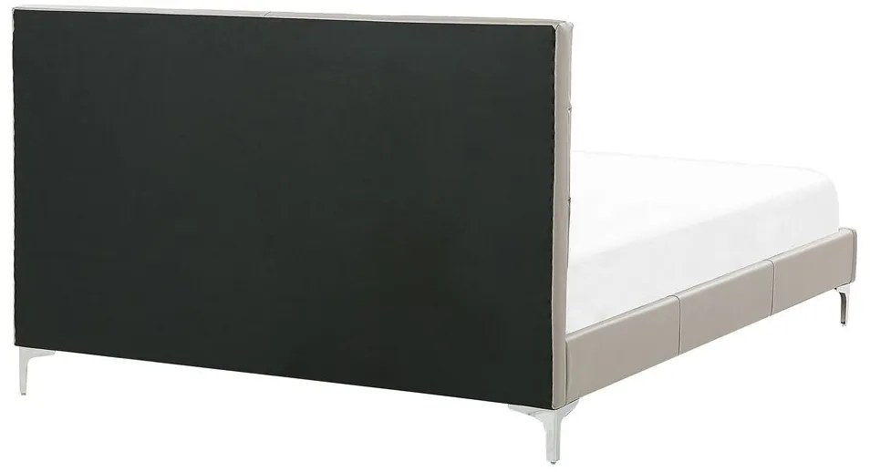 Manželská posteľ 140 cm AMART (sivá) (ekokoža) (s roštom). Vlastná spoľahlivá doprava až k Vám domov. 1023418