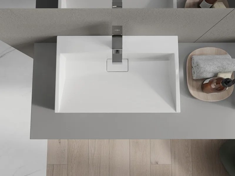 Mexen Ava umývadlo na dosku z konglomerátu 1/O 60 x 38 cm, biele - 23016001