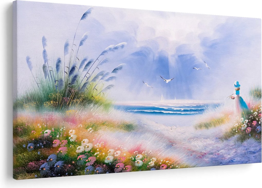 Obraz - Romantická pláž, olejomaľba (90x60 cm)