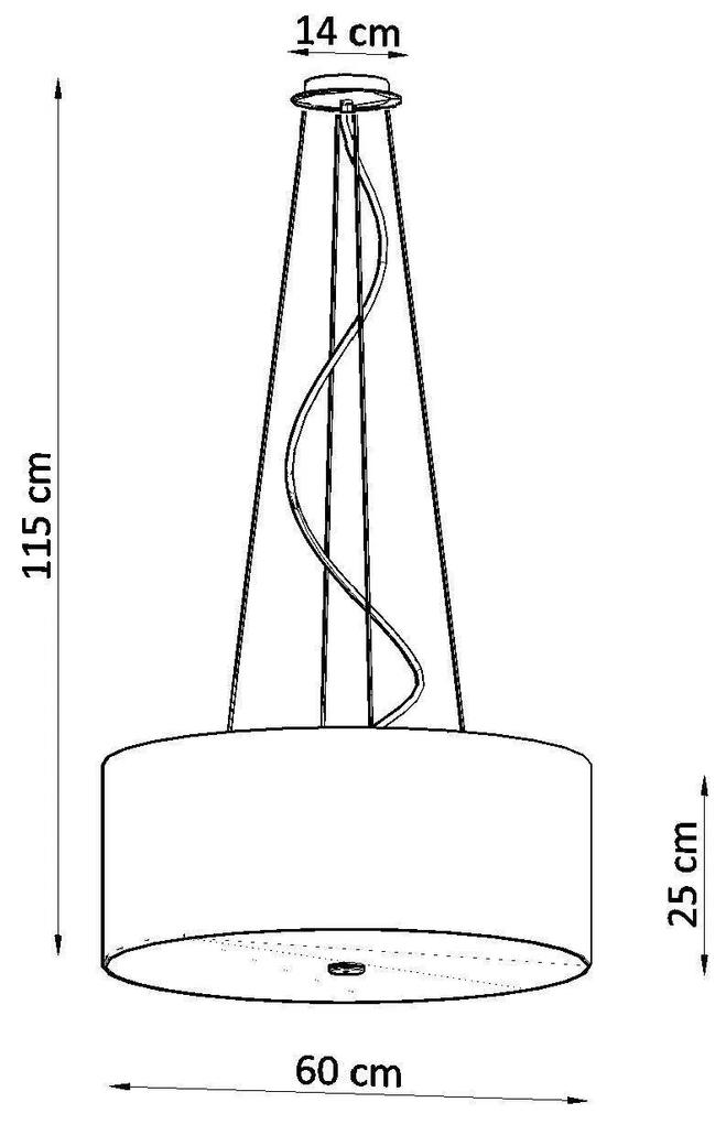Závesné svietidlo Otto, 1x biele textilné tienidlo, (biele sklo), (fi 60 cm)