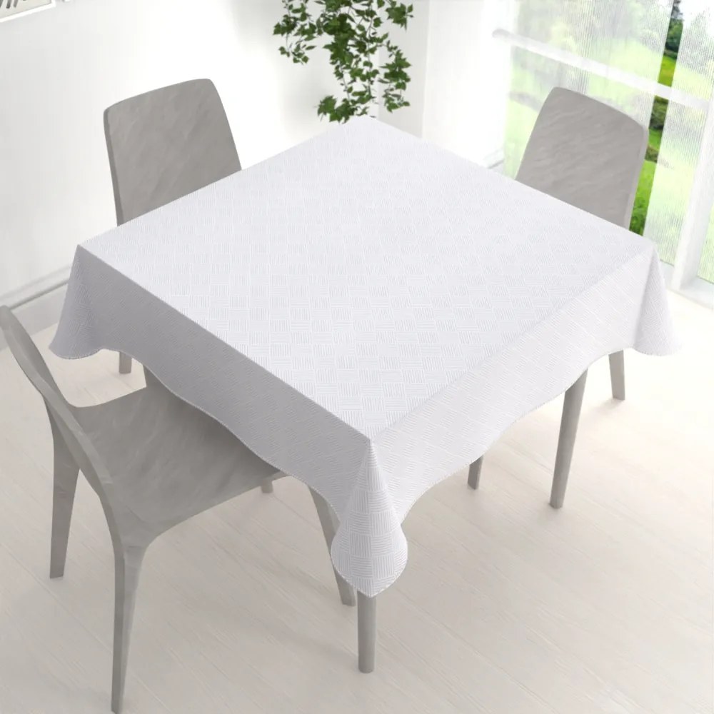 Biante Teflónový štvorcový obrus Milano TF-094 - biely 120x120 cm
