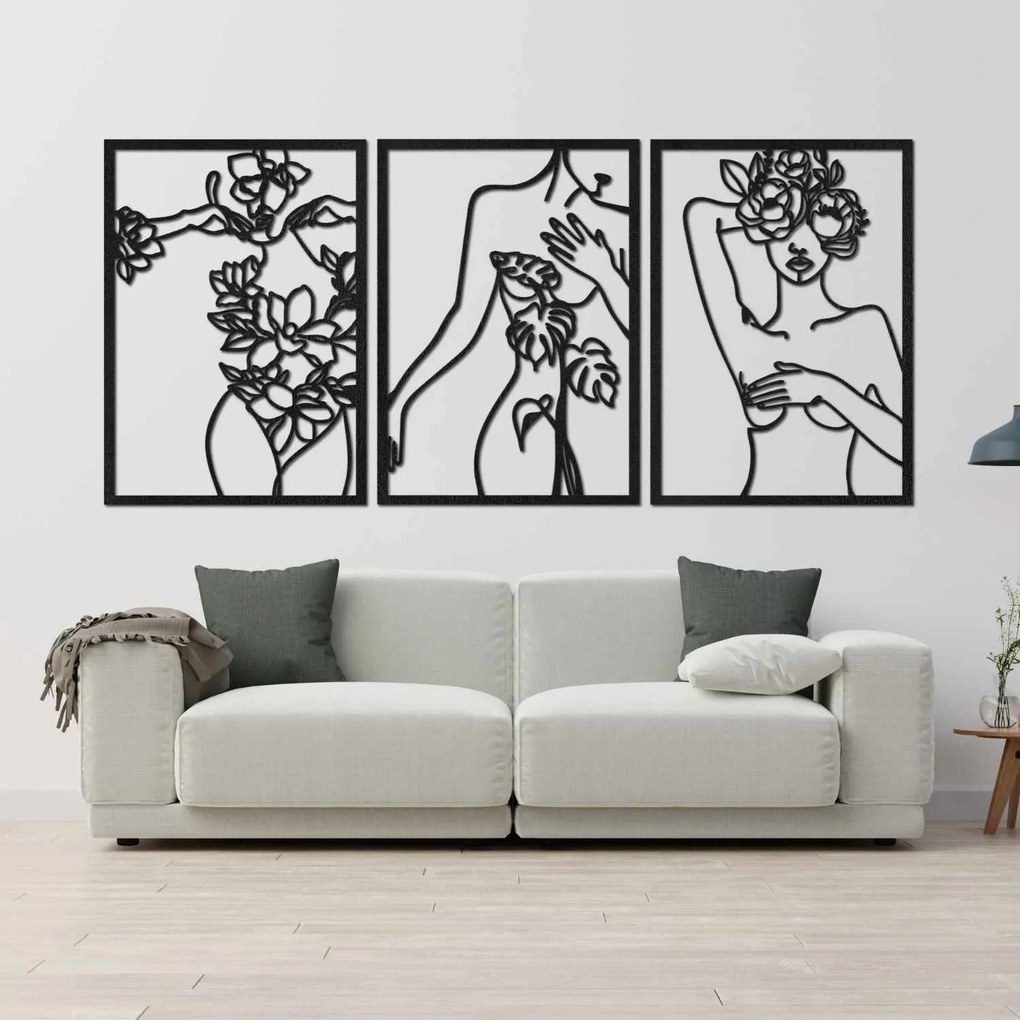 Viacdielna dekorácia na stenu žena | FEMIN: HDF - Javor 65 x 30 cm 4475-94047 HDF0480