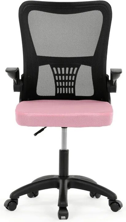 KA-K2006 PINK, Kancelárska stolička, ružová sieťovina a čierny plast