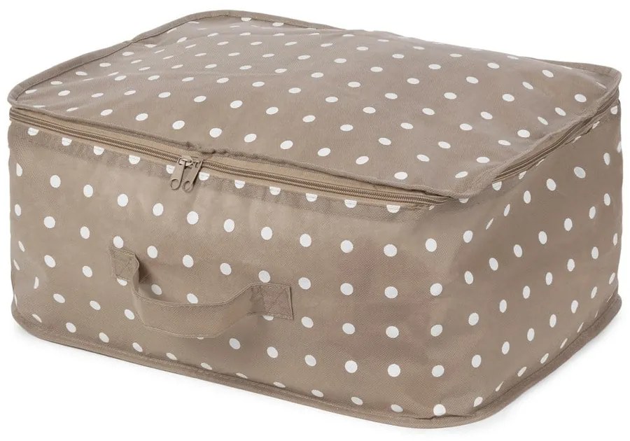 Malý béžový box na uloženie oblečenia Compactor Dots
