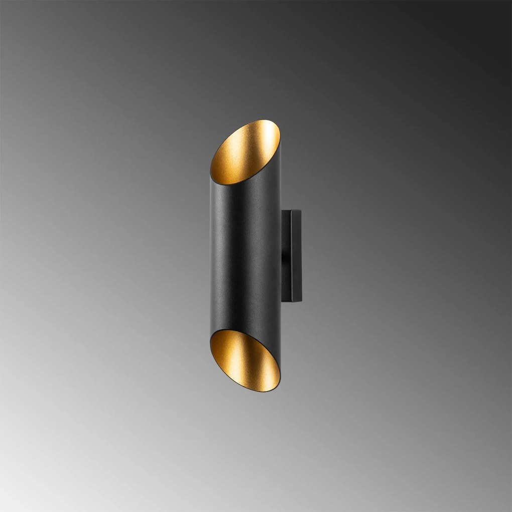 Nástěnná lampa Cut černá/zlatá