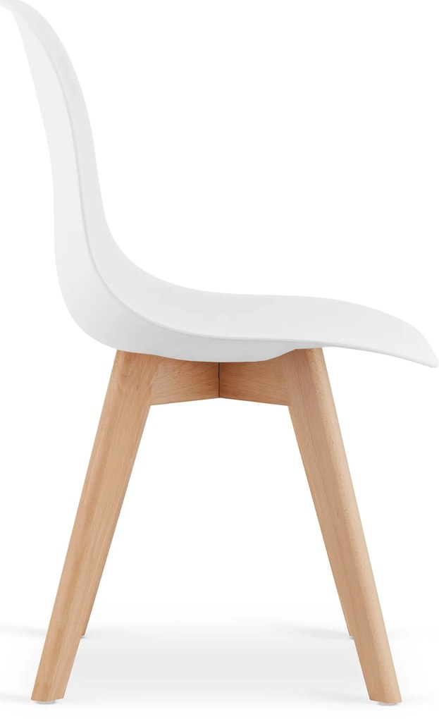 Jedálenský set 1 + 4, stôl RAMOD 100x60 cm biely/dekor dub + biela stolička KITO