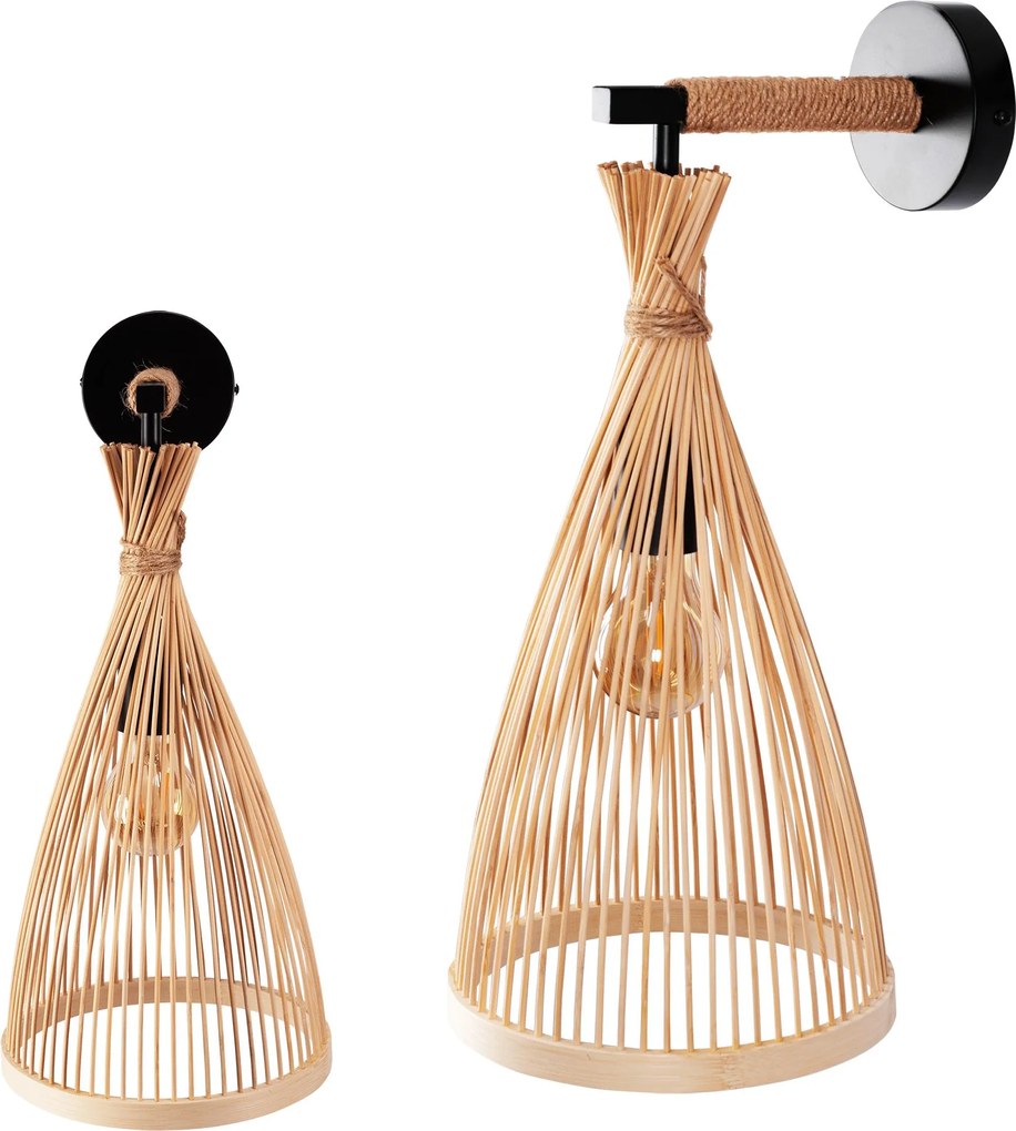 Toolight Boho, nástenné svietidlo 1xE27 APP1340-1W, čierna-hnedá, OSW-05777