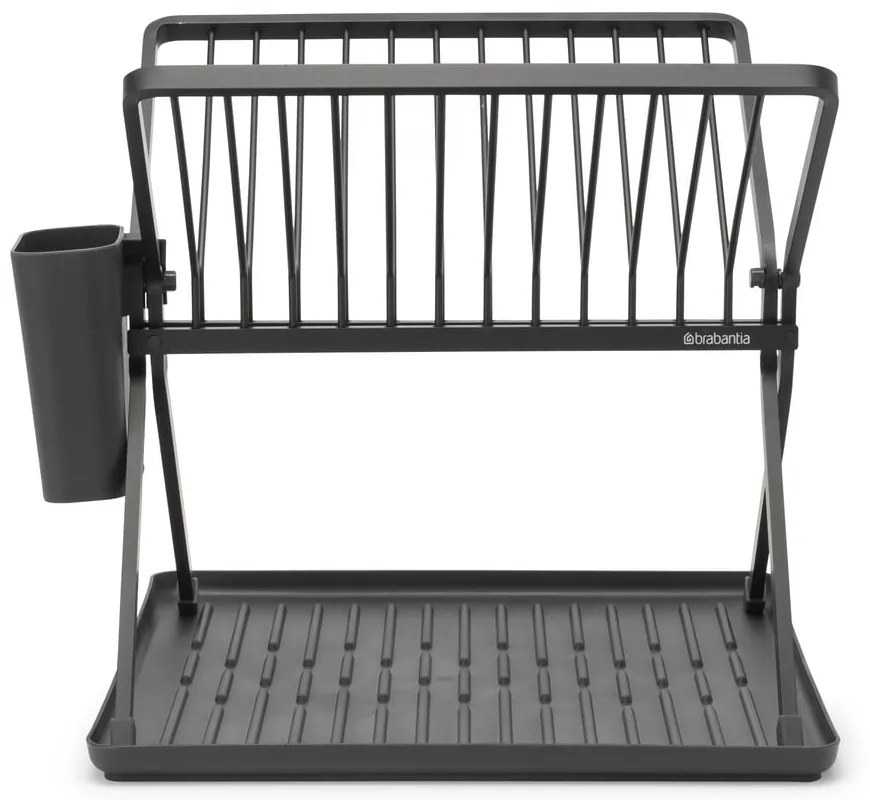 Tmavosivý kovový dvojposchodový odkvapkávač 37x33 cm – Brabantia