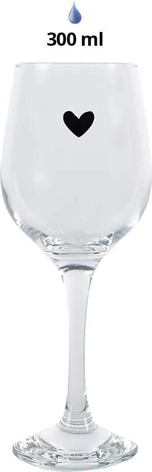 Poháre na víno so srdiečkom - Ø 7*21 cm / 300 ml