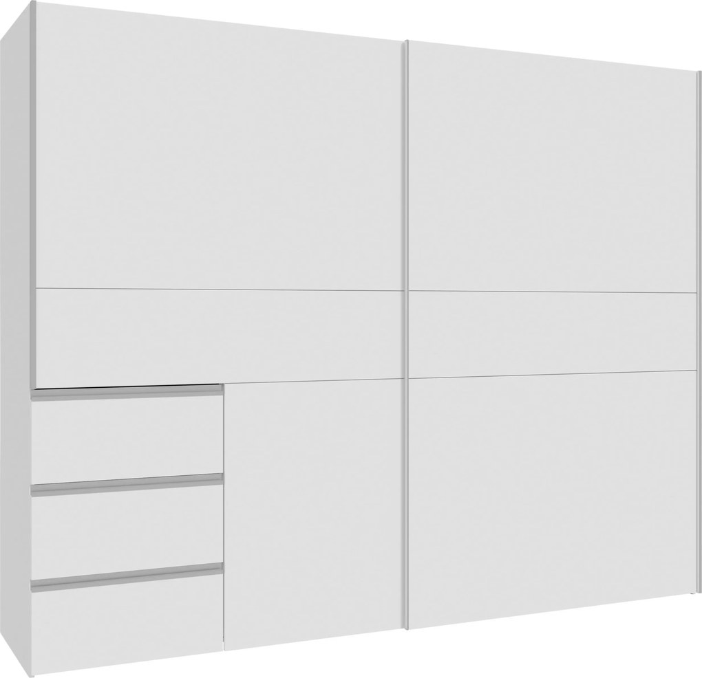 XXXLutz ŠAT. SKRIŇA S POSUV. DVERAMI, biela, 250/200/61 cm Carryhome - Skrine - 000687045706