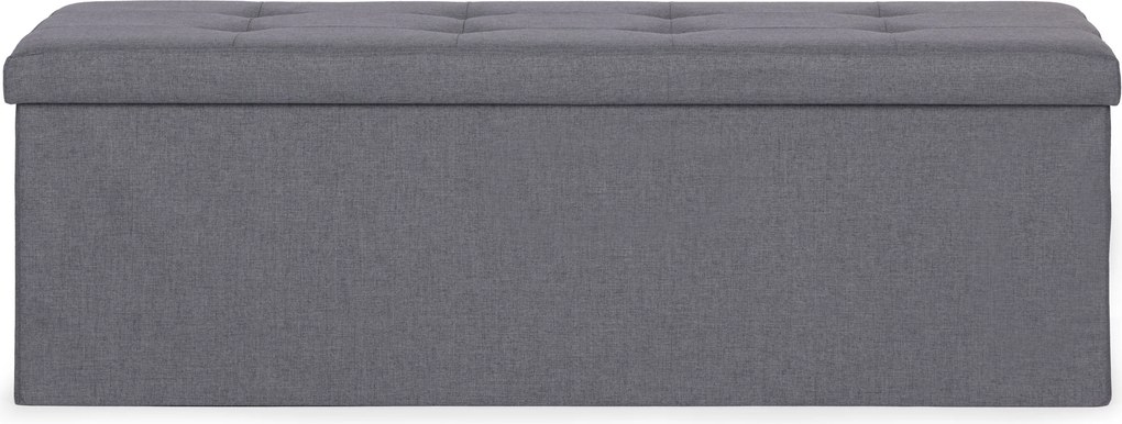 ModernHome Prešívaný úložný box puf 111x38 cm - tmavosivá ModernHome