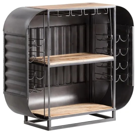 furniture-nabytek.cz - Barový jedálenský stôl Bolton z kovu a manga, lakovaný, strieborný – 112×50×105 cm