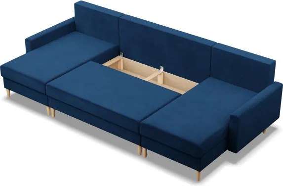 Sedacia súprava BLANK Elegant v tvare U tmavomodrá