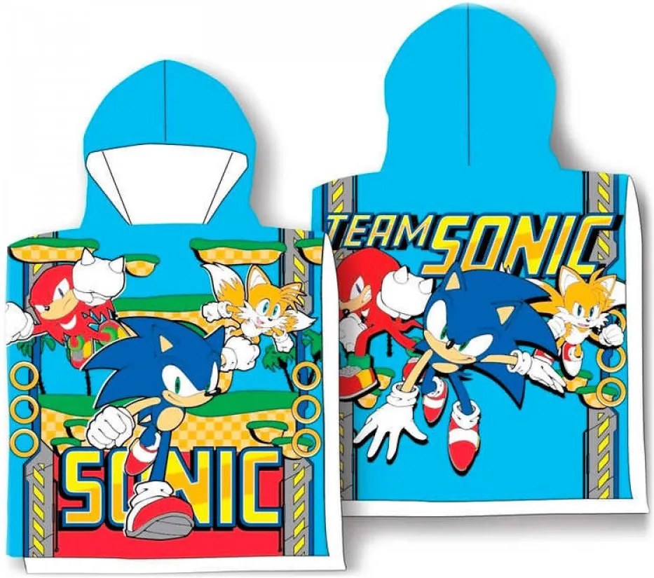 Detské kúpacie pončo - osuška s kapucňou Ježko Sonic