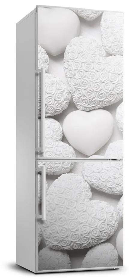 Nálepka tapeta na chladničku Biele pozadie srdce FridgeStick-70x190-f-65306727