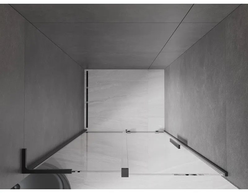 Mexen Velar L, posuvné sprchové dvere do otvoru 90 cm, 8mm číre sklo, čierna matná, 871-090-003-01-70