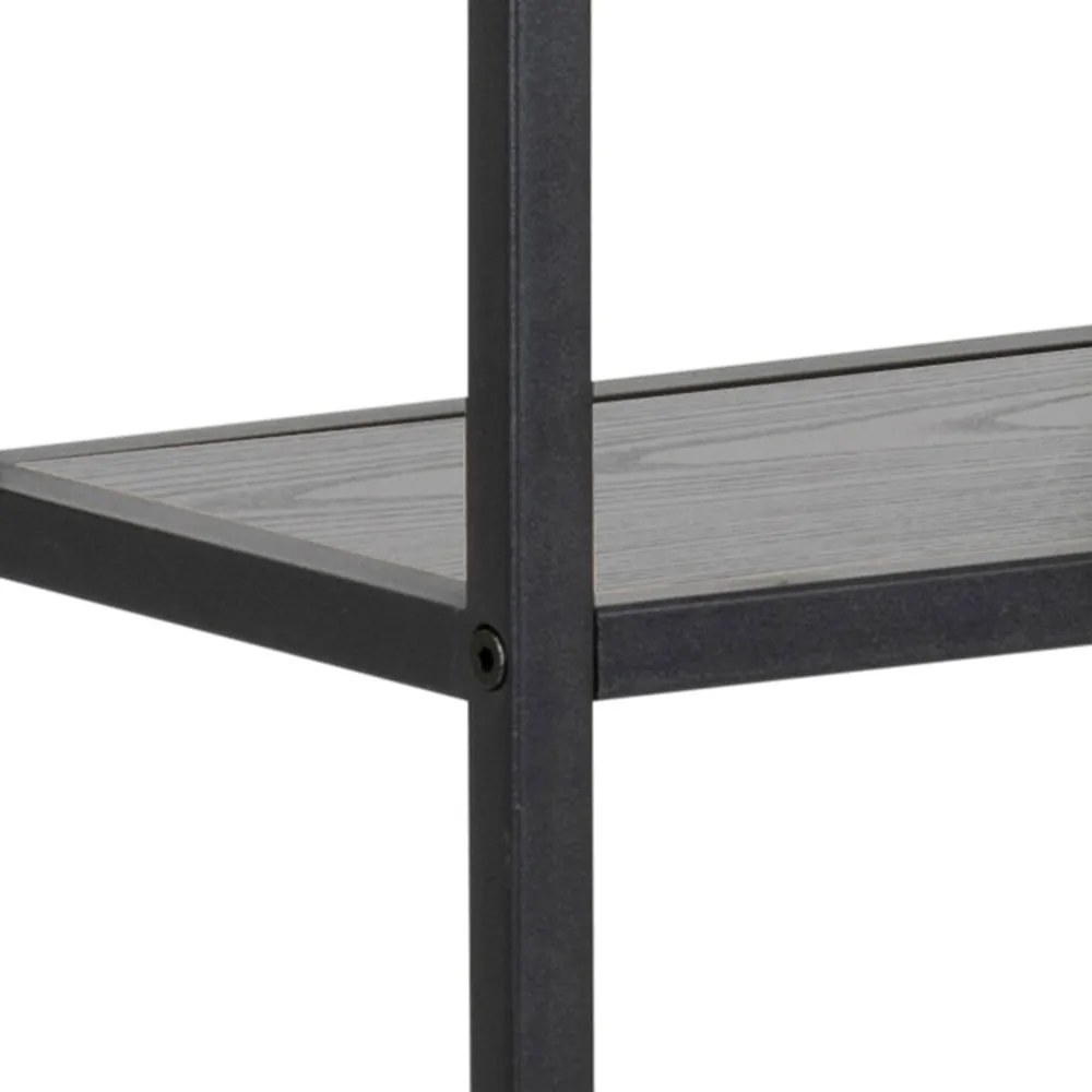 Čierna nástenná knižnica v dekore jaseňa 75x91 cm Seaford – Actona