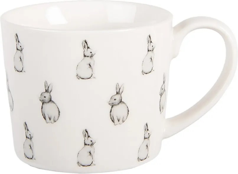 Mug 275 Ml White Porcelain Rabbits - 12*8*7 cm / 275 ml