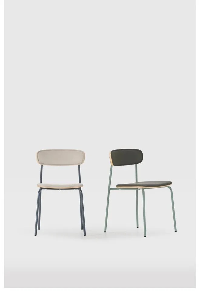 Tmavozelené čalúnené stohovateľné jedálenské stoličky v súprave 2 ks Saula – Marckeric